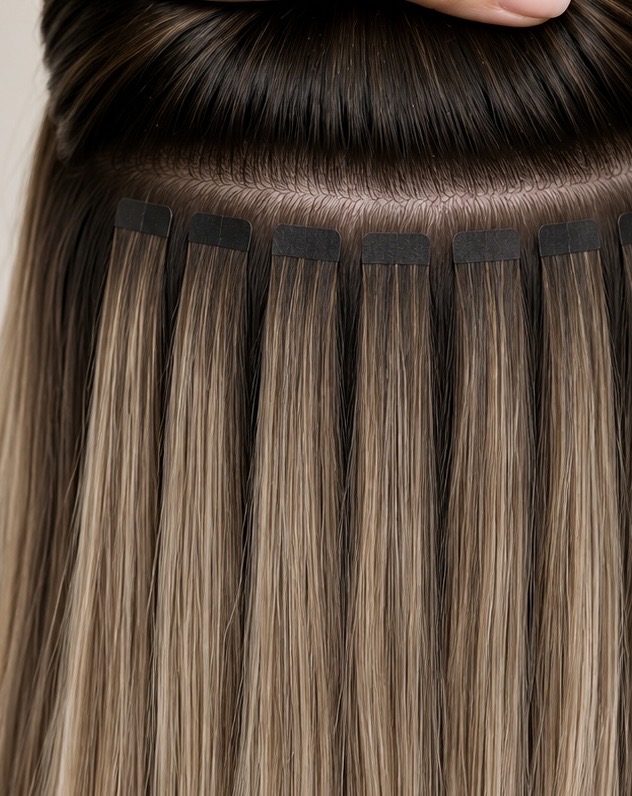 Mini-tape extensions i tunt hår