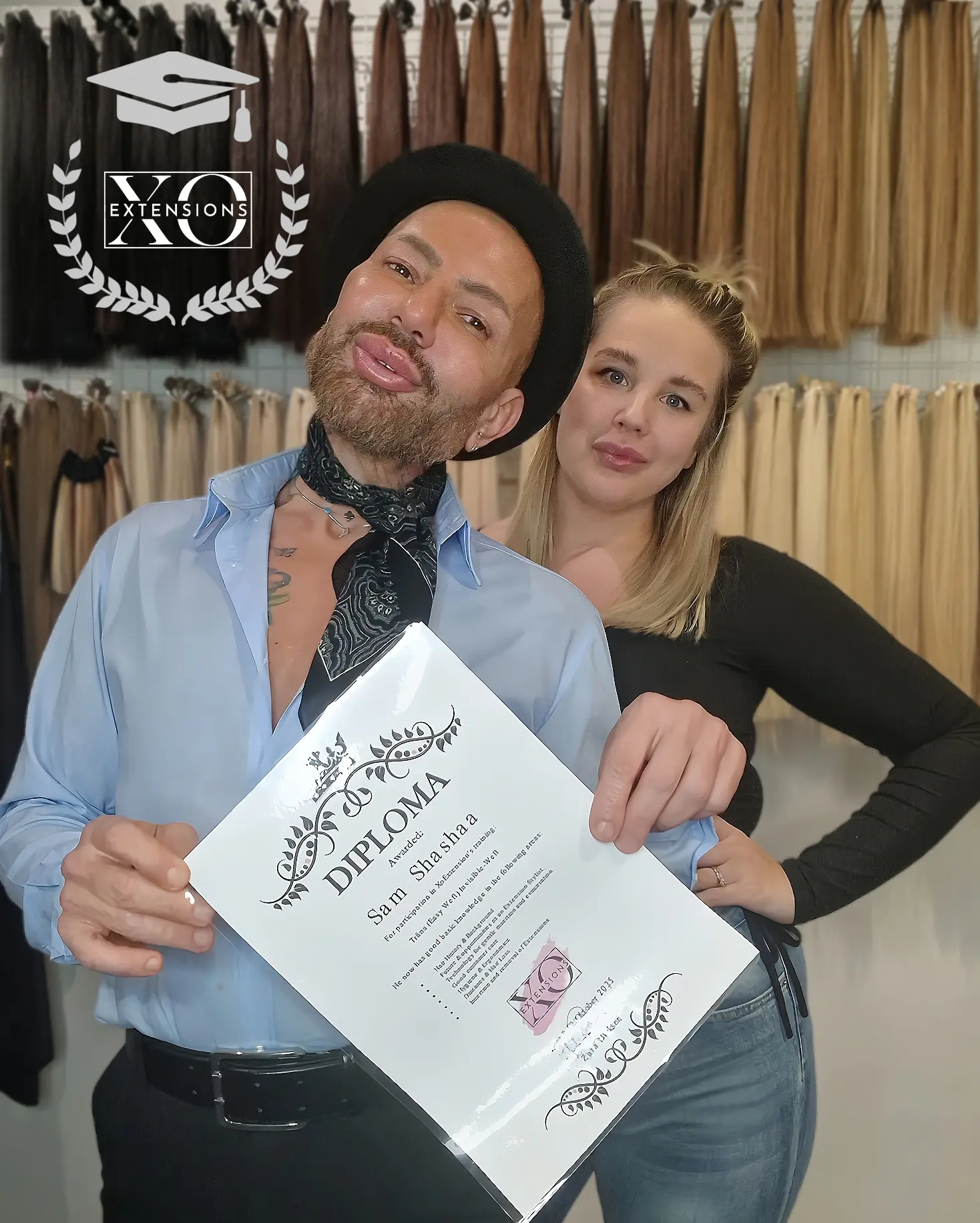 Stylist med diplom i Träns och Invisible-Weft hos XO Academy