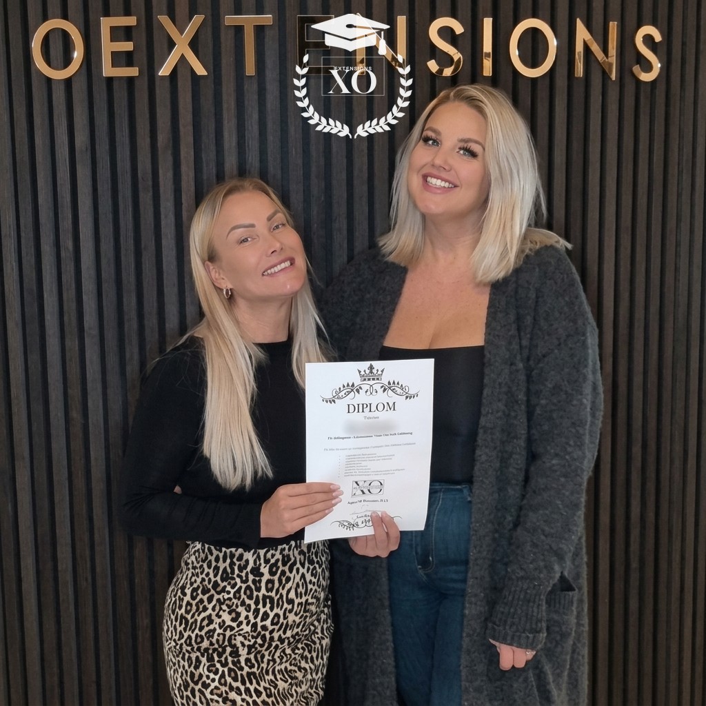 Elev med diplom i träns och easy weft hos XO Academy i Malmö