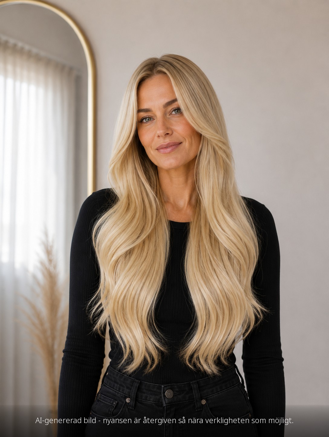 Hårfärg 22 Honungsblond på modell framifrån