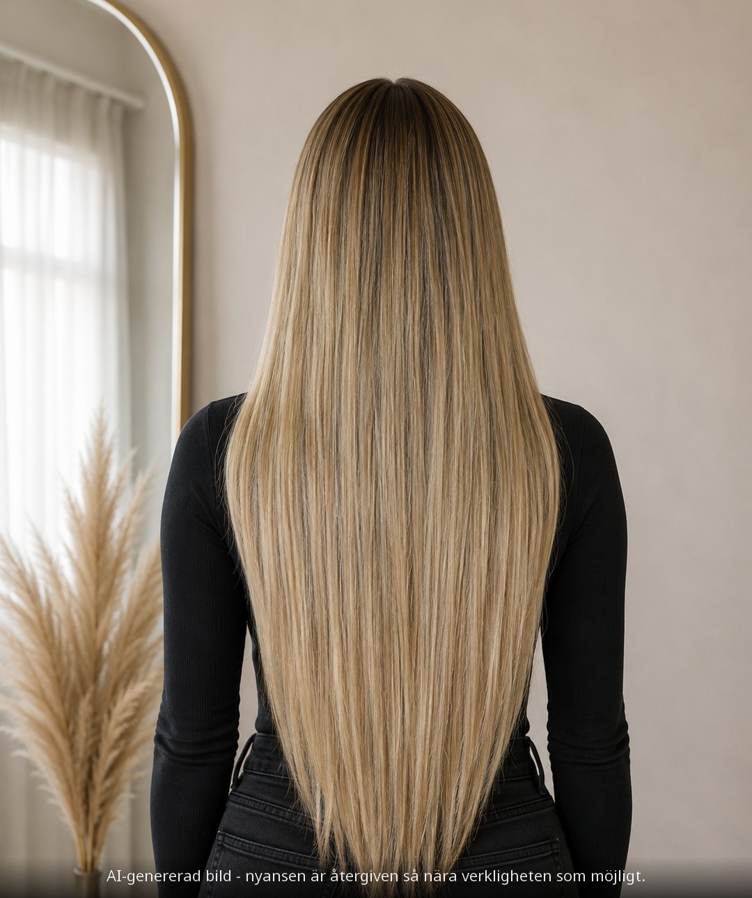 INVISIBLE WEFT #6/60 WARM ASH BLONDE / VARM ASKBLOND - modellbild bakifrån