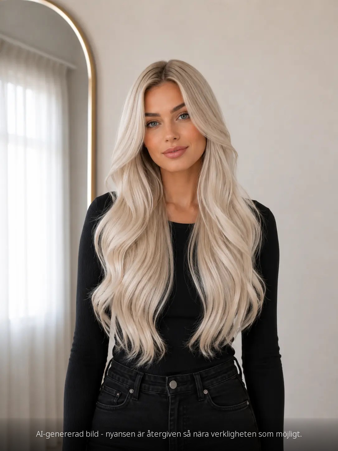 Hårfärg 60.2 Silverblond på modell framifrån